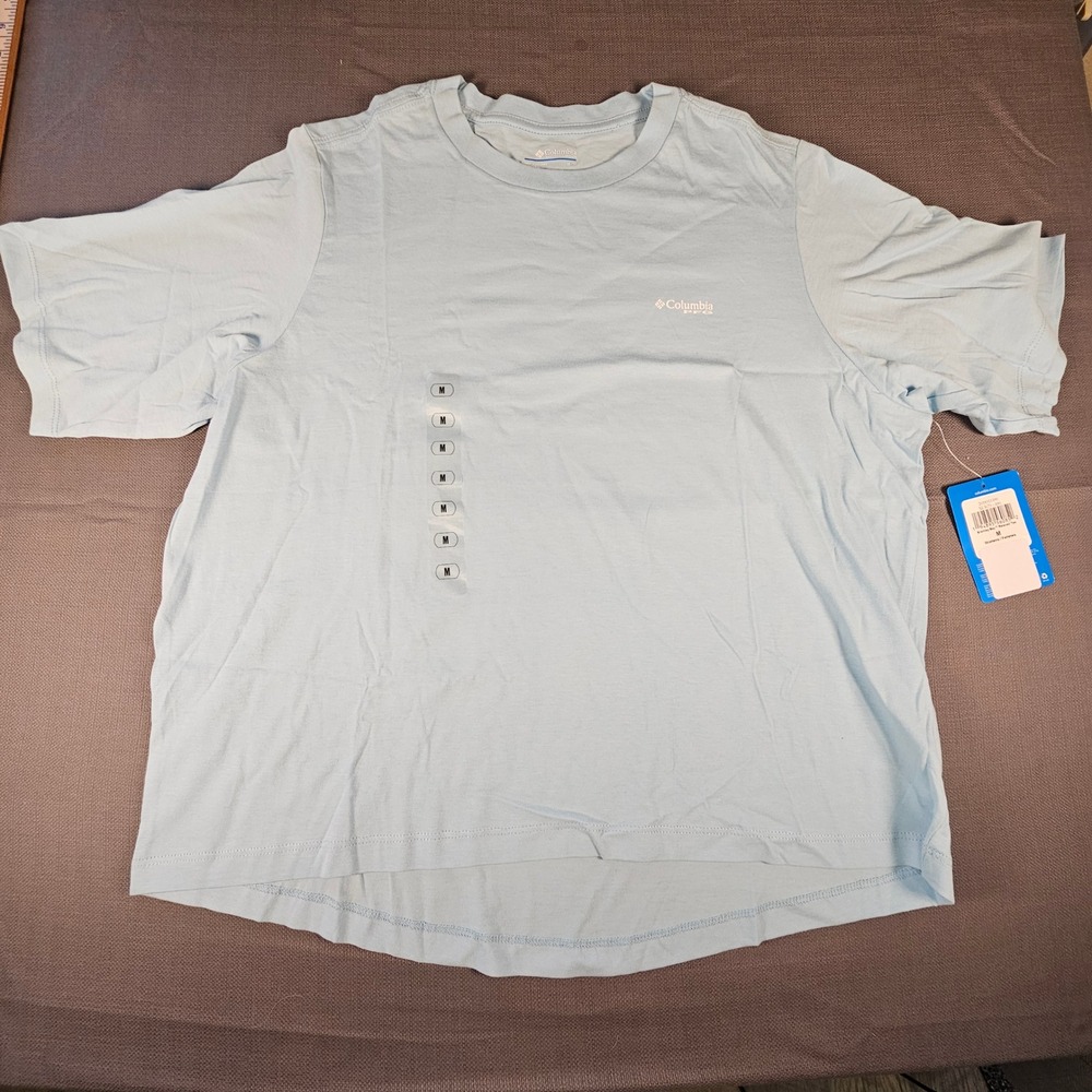 Columbia‎ PFG Tidal Tee Light Blue relaxed tee Short Sleeve Shirt Womens MED NWT